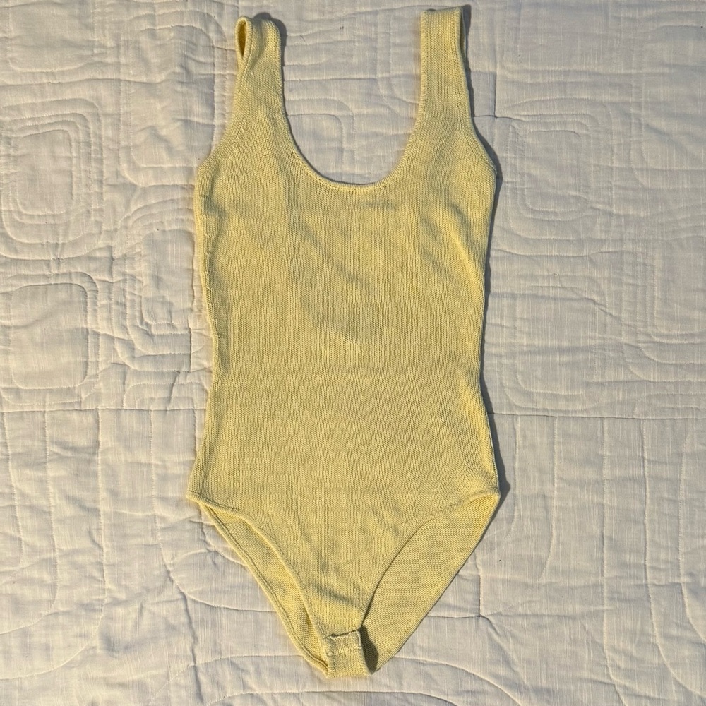 Zara Yellow Knit Bodysuit